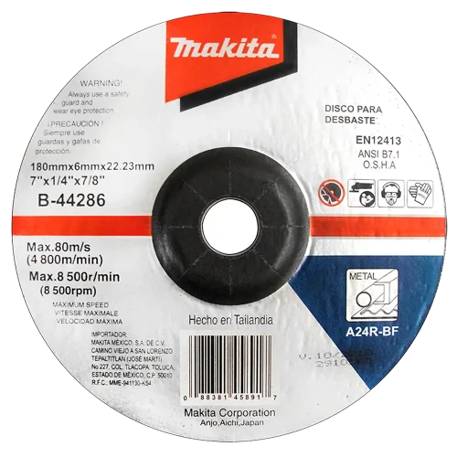 Disco de Desbaste Makita 4-1/2 x 1/4 x 7/8 A90364 - Potencia y Precisión
